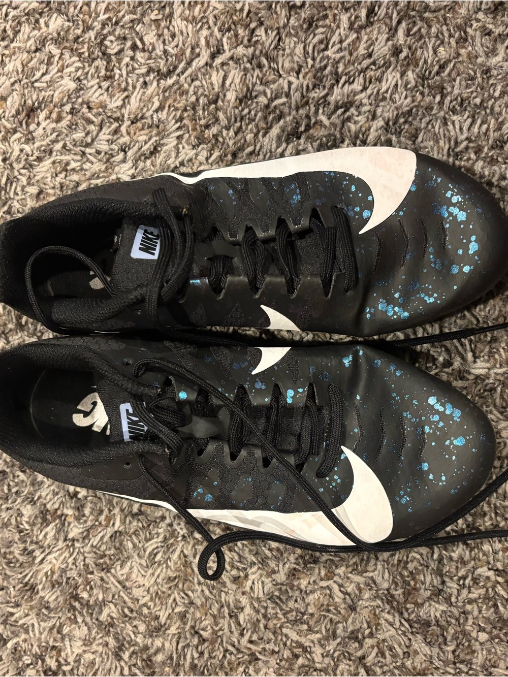 Nike Sprint Black & Blue Speckle Track Spikes